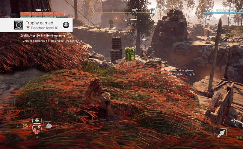 Aloy podkrada się do wrogów