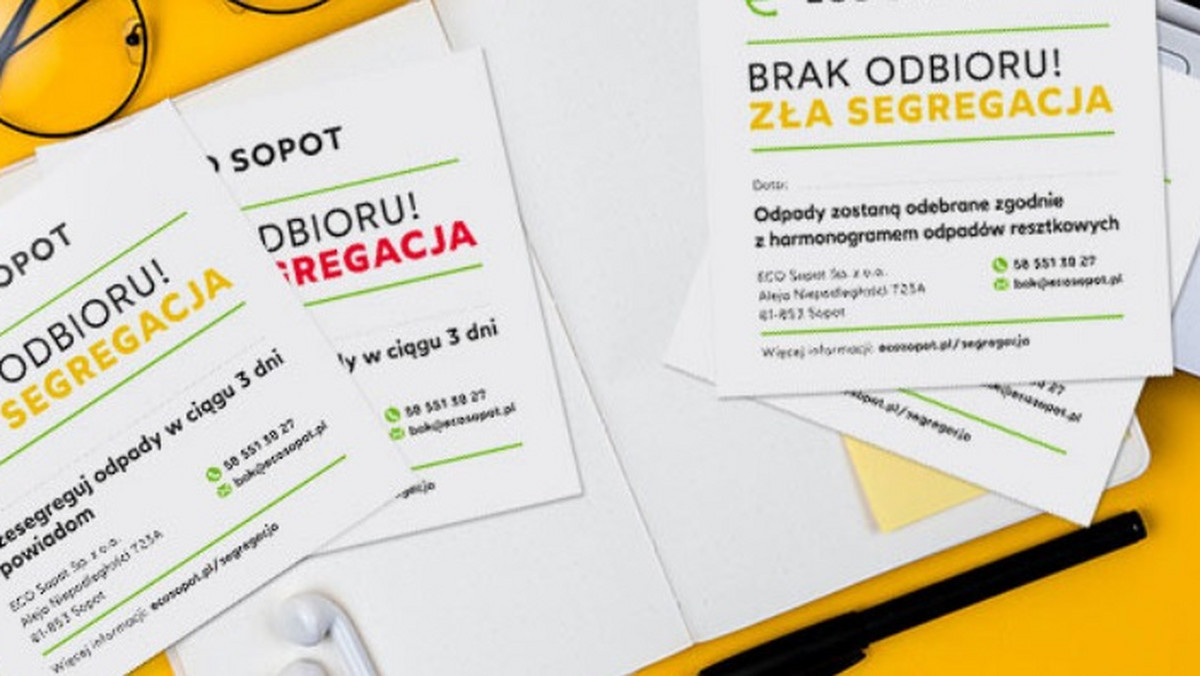 Żółte kartki za złą segregację w Sopocie. Okazuje się, że są skuteczne