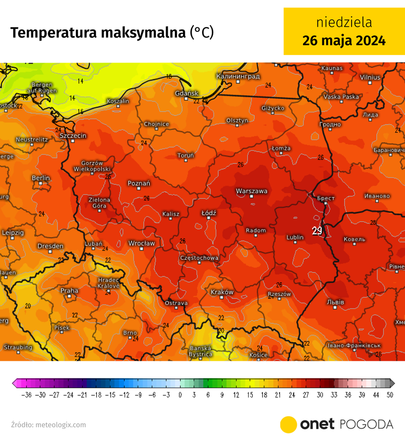 Temperatura lokalnie zbliży się do 30 st. C