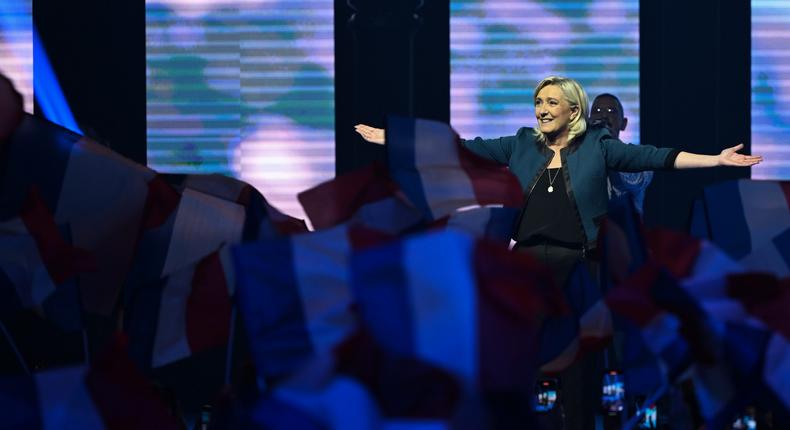 Marine Le Pen at Le Dme de Paris.Artur Widak/NurPhoto via Getty Images