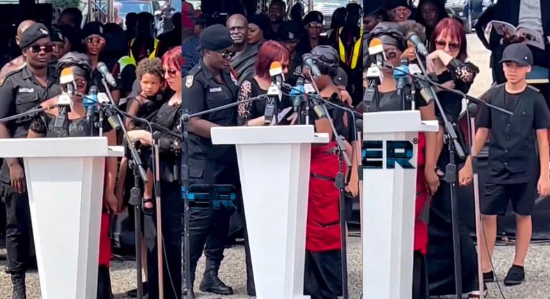 Emotional moment Christian Atsu's wife couldn't read tribute at his funeral (WATCH)