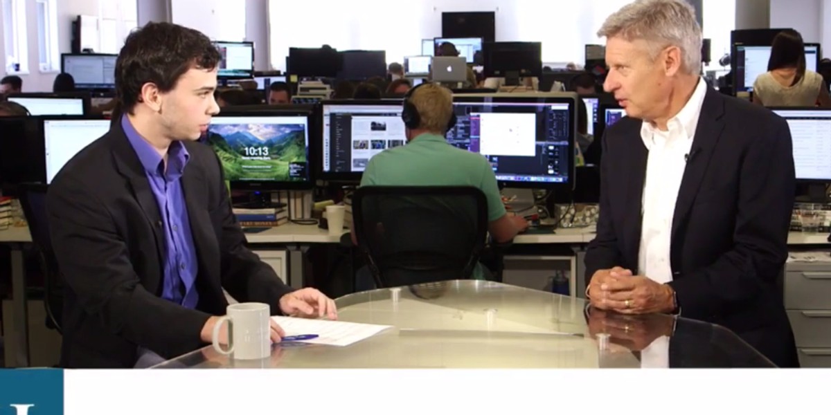 Business Insider Executive Editor Brett LoGiurato and Gary Johnson.