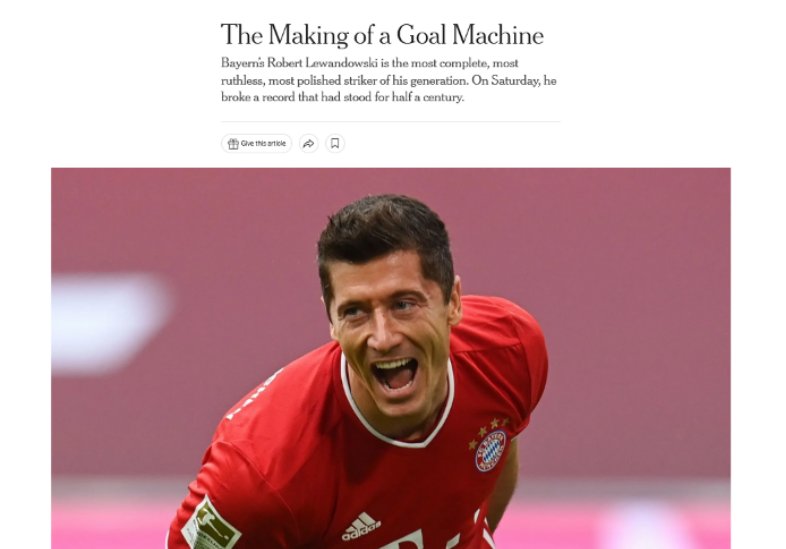 Robert Lewandowski w "NYT"