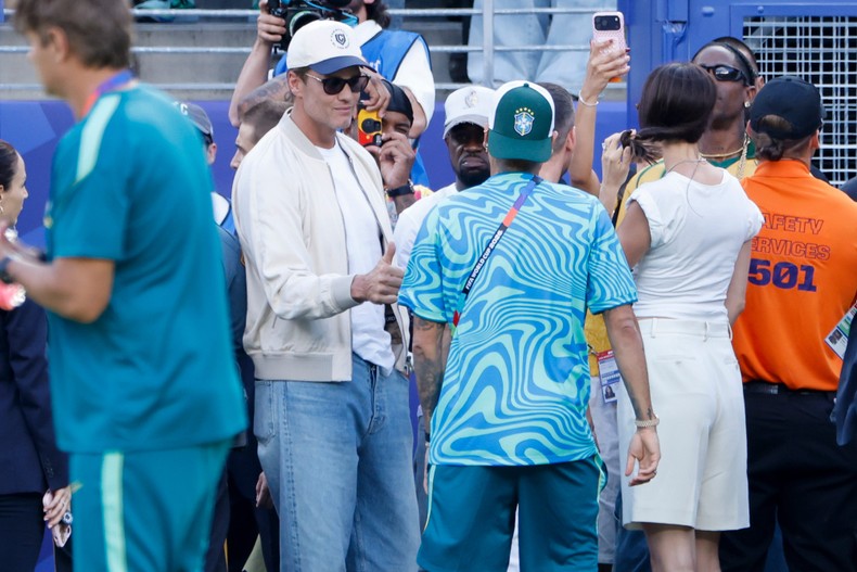While he's not with Brazilian supermodel Gisele Bndchen anymore, they were married for 13 years and have two (half-Brazilian) kids together, so it wasn't a total surprise to see him attending the country's game on June 13.