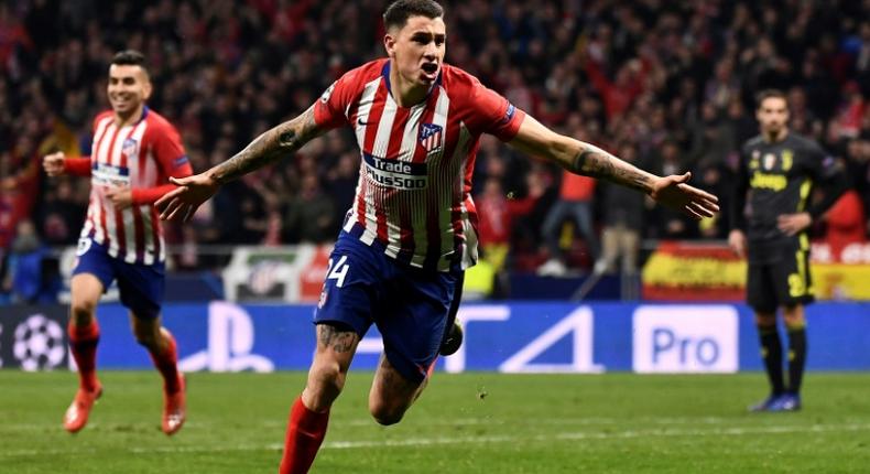 Jose Gimenez forced home at a corner as Atletico took a commanding lead in the first leg
