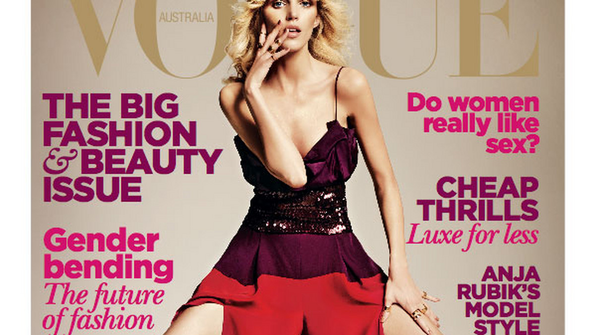 Anja Rubik na okładce kwietniowego Vogue Australia