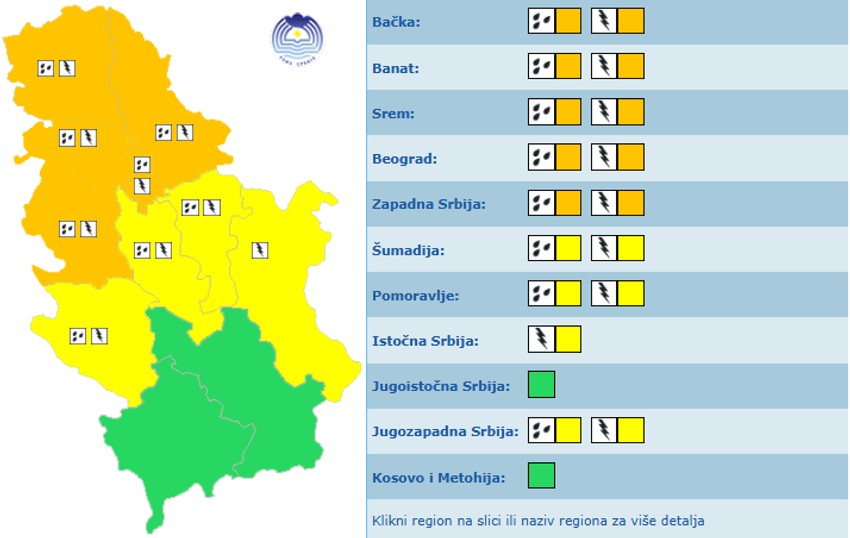 Meteoalarm za 5. maj