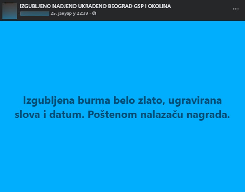 Izgubljena burma u Beogradu