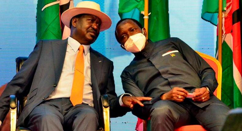 Kalonzo Musyoka and Raila Odinga at a past event