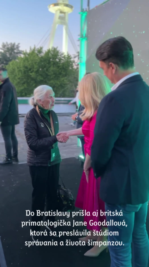 Čaputová, Rizman a Jane Goodall.