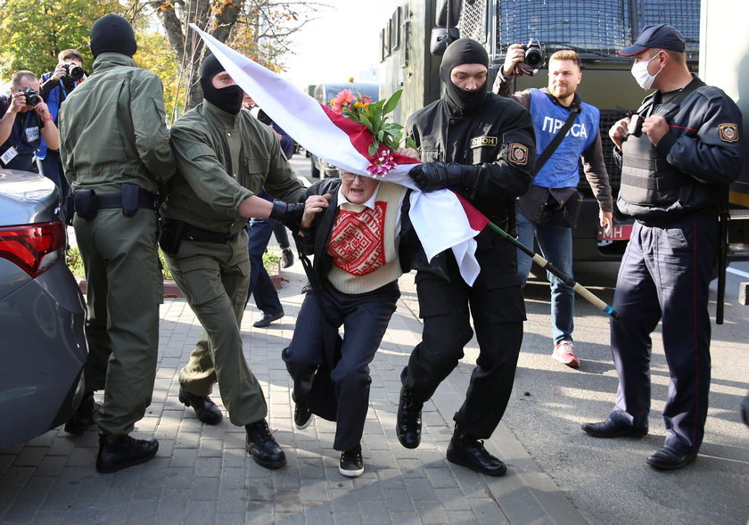 Belarusian opposition supporters protest against presidential election results in Minsk