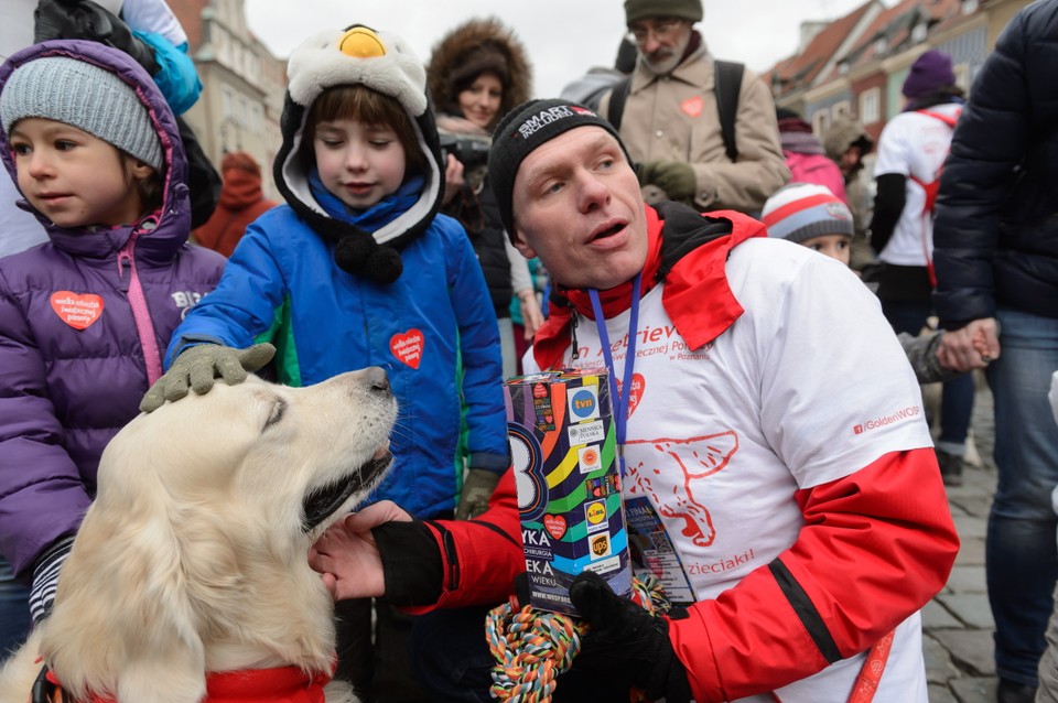 POZNAŃ 23. FINAŁ WOŚP (Kwestujące golden retrievery)