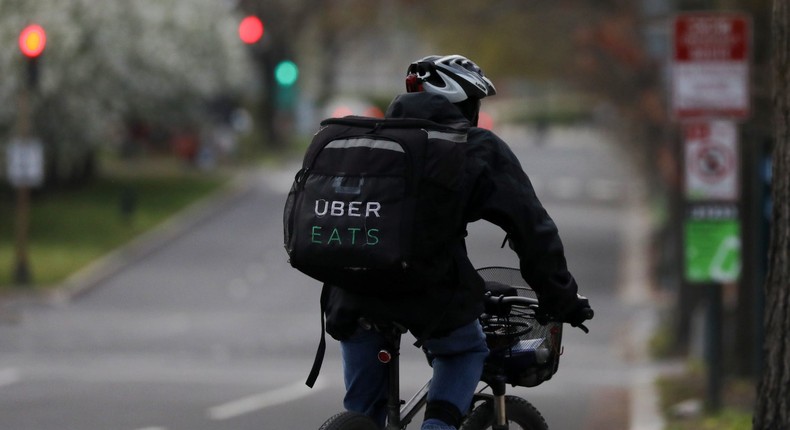 An Uber Eats bicyclist.Jonathan Ernst/Reuters