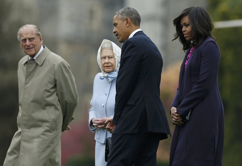 Książę FIlip i Elżbieta II ugościli Baracka Obamę i Michelle