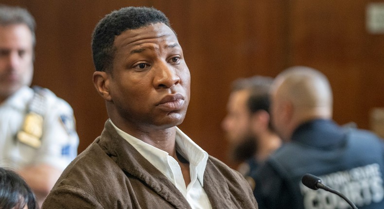 Jonathan Majors, Marvel star and domestic violence defendant, in Manhattan Criminal Court on June 20, 2023.Steven Hirsch/Pool