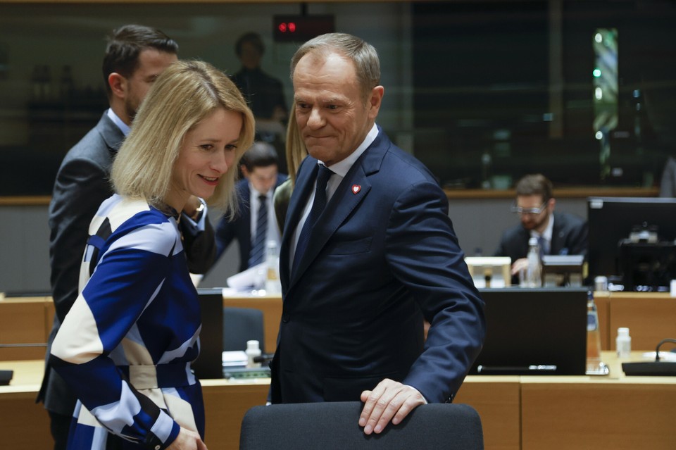 Donald Tusk i premierka Estonii Kaja Kallas