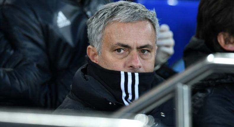 Manchester United's manager Jose Mourinho ahead of the English Premier League football match between Everton and Manchester United on December 4, 2016