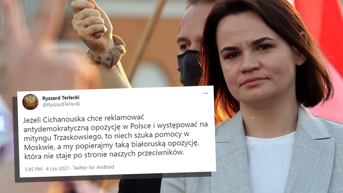 Terlecki skrytykował Cichanouską. Zagraniczne media zauważyły wpis polityka PiS