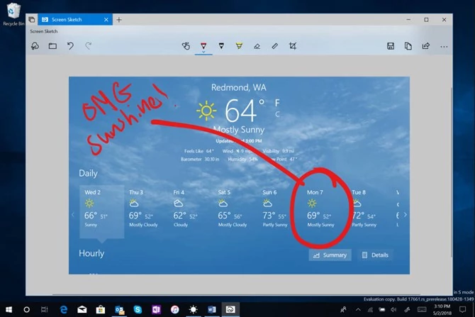 Screen Sketch z Windows 10 Redstone 5