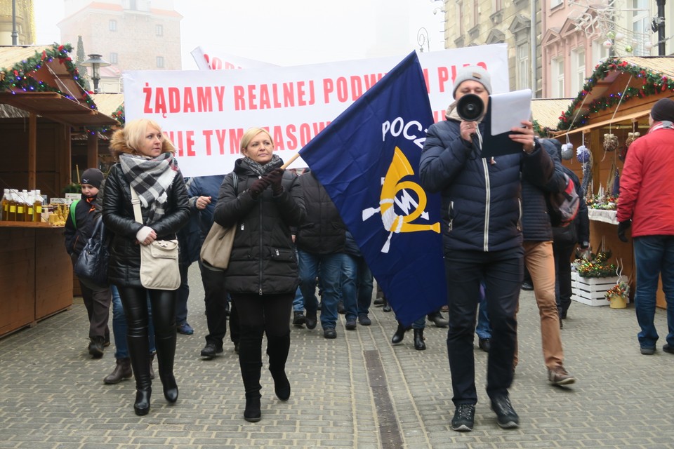 Protest listonoszy w Lublinie