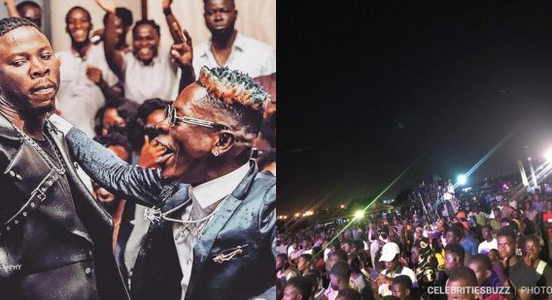 Stonebwoy and Shatta Wale perform