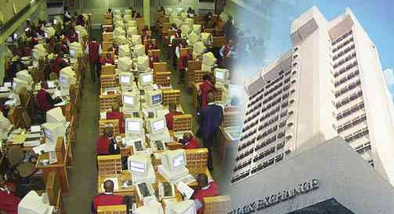 Nigerian Stock Exchange (NSE) trading floor and building.