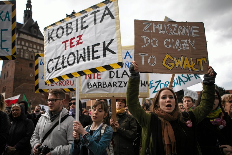 Kwietniowy protest kobiet w Gdańsku.