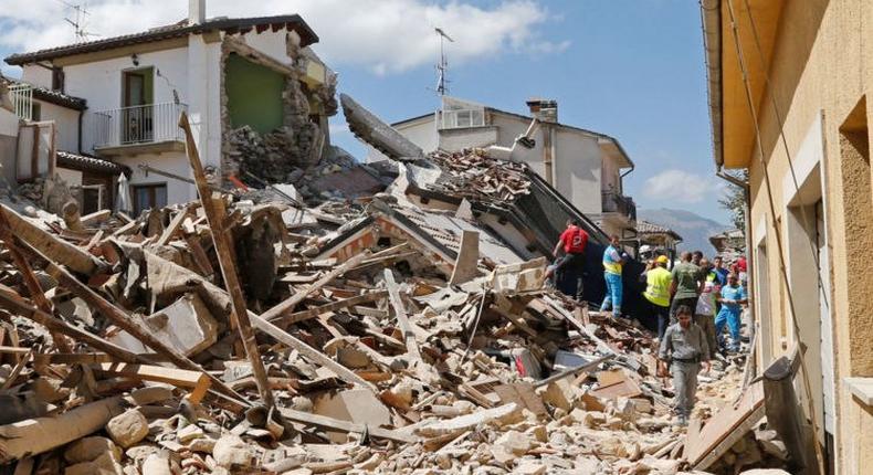 Amatrice, one of the places devastated by an earthquake in August 2016.