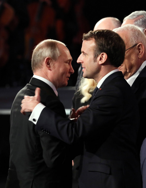 Putin i Macron w Jad Waszem w Jerozolimie, 23.01.2020