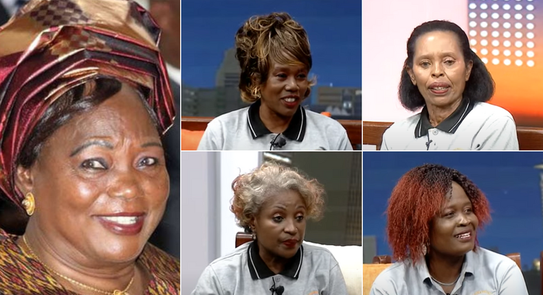 A collage of Mama Ngina Kenyatta and former army veterans and members of the Females of Valour Association of Kenya