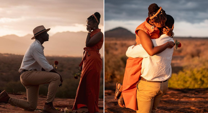 Popular Nairobi photographer and travel vlogger George Magunga has proposed to his long time girlfriend Miss Cheptoo. 