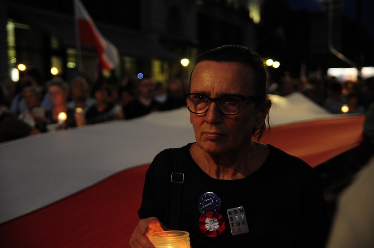 Protest pod Pałacem Prezydenckim, fot. Maciek Suchorabski