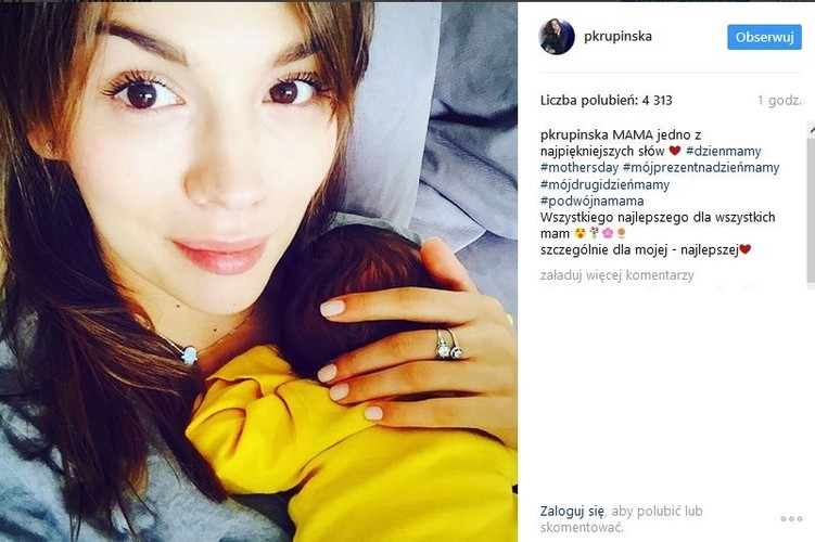 Paulina Krupińska z dzieckiem