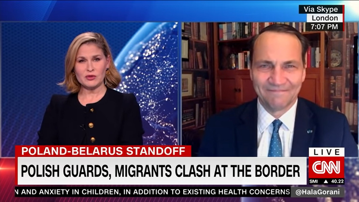 Radosław Sikorski komentuje w CNN kryzys przy granicy z Białorusią