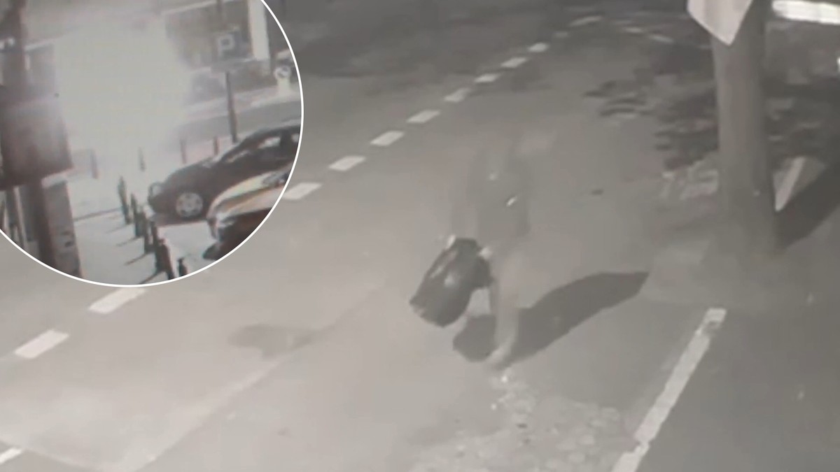Nocą toczył oponę, a potem był wielki błysk. Wszystko się nagrało
