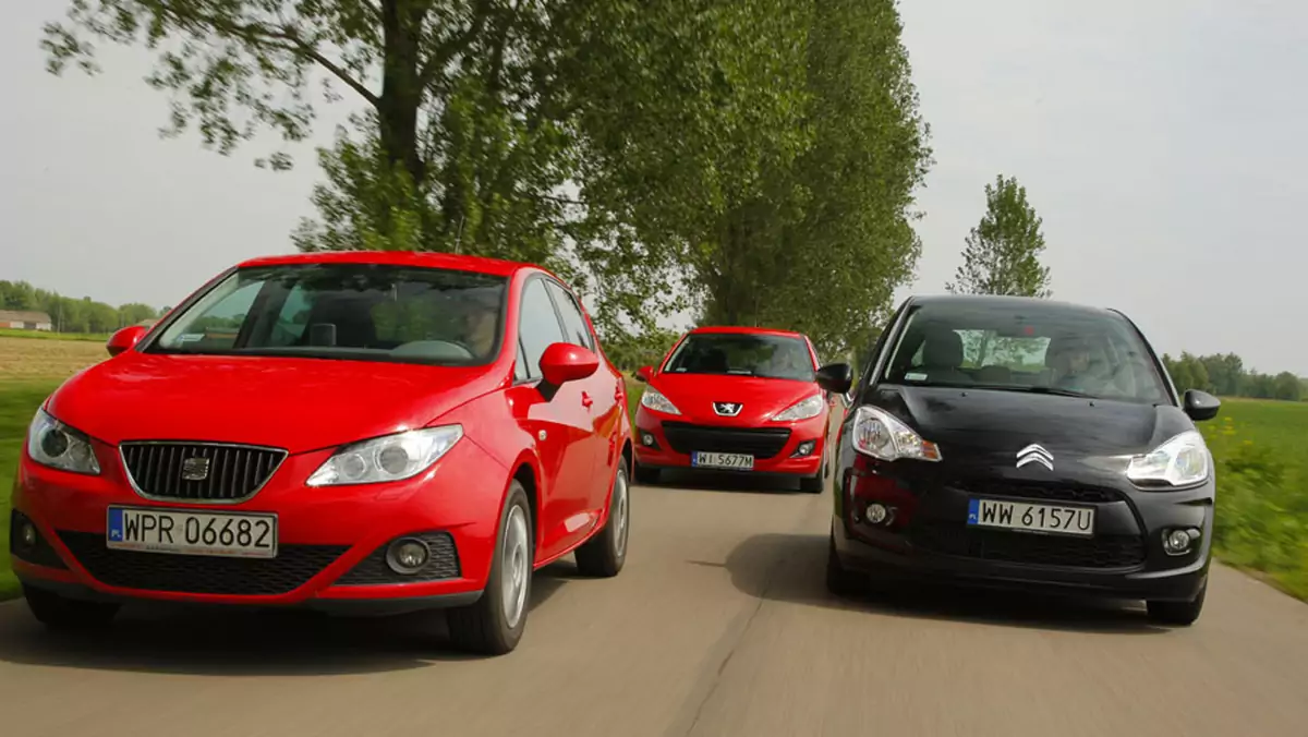 Przyjemność z diesla - Seat Ibiza kontra Citroen C3 i Peugeot 207