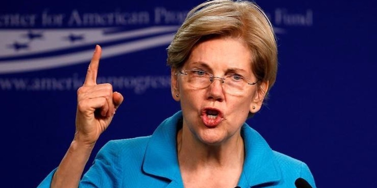 US Senator Warren delivers remarks at the Center for American Progress in Washington