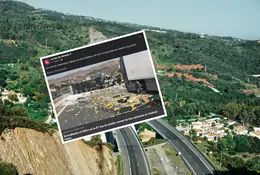 Potworny wypadek w Hiszpanii. Kierowca ciężarówki wisiał 30 m nad ziemią [WIDEO]