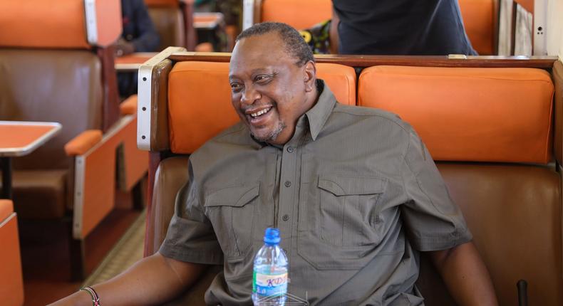 President Uhuru Kenyatta takes impromptu train ride in Naivasha