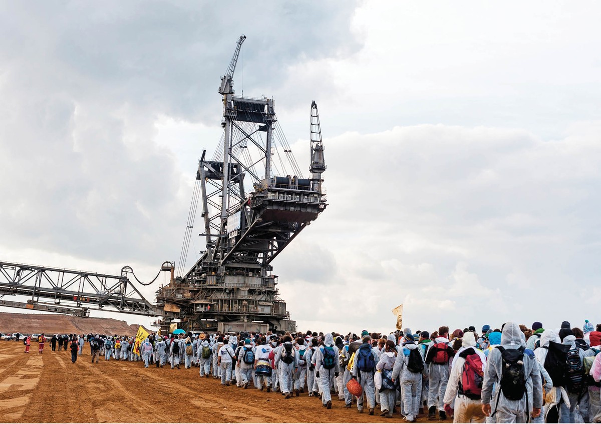 Protest aktywistów w kopalni Hambach, 5 listopada 2017 r.