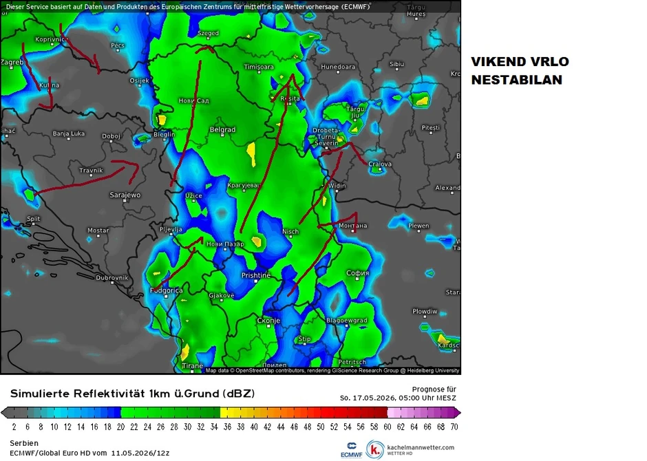 Nestabilno vreme i za vikend