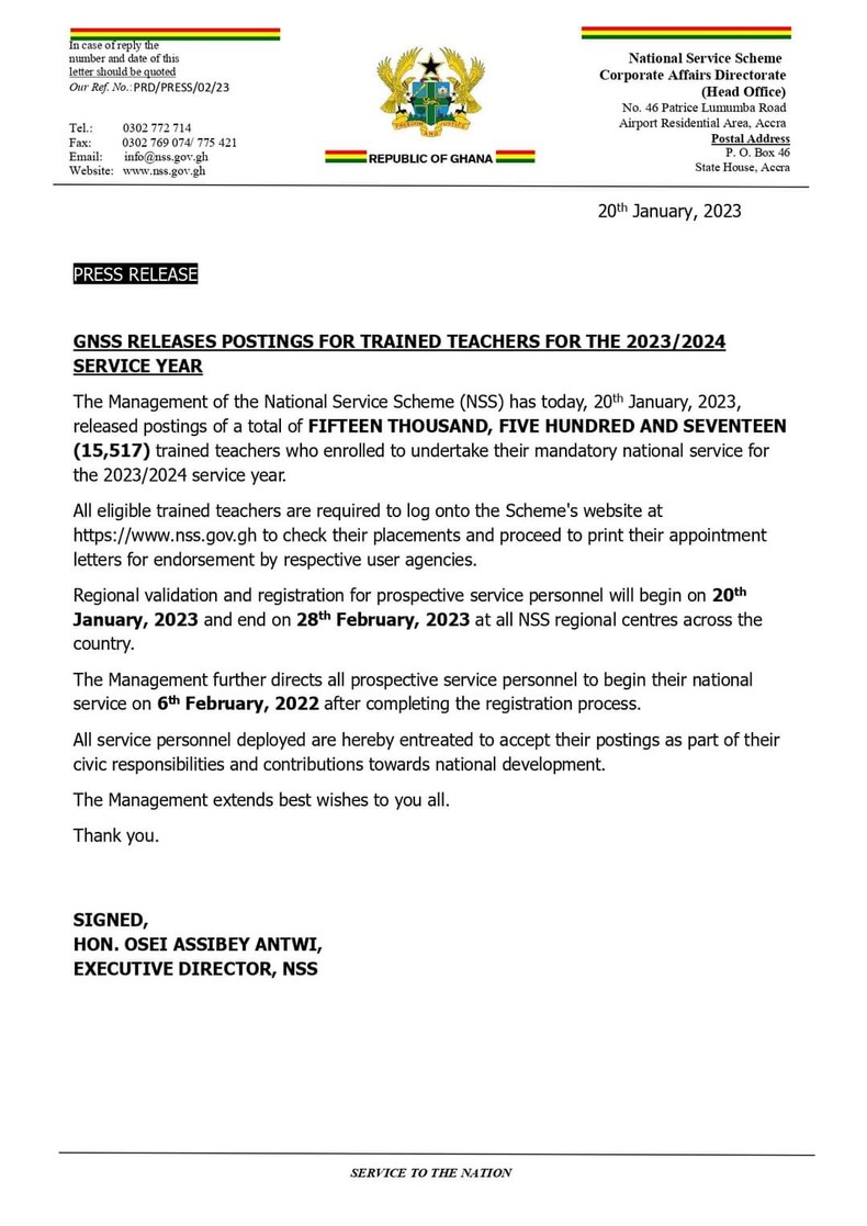 Statement by NSS