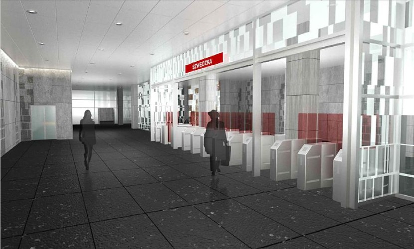 II linia metra w Warszawie: stacja Szwedzka (wizualizacja 2) Źródło: UM Warszawa