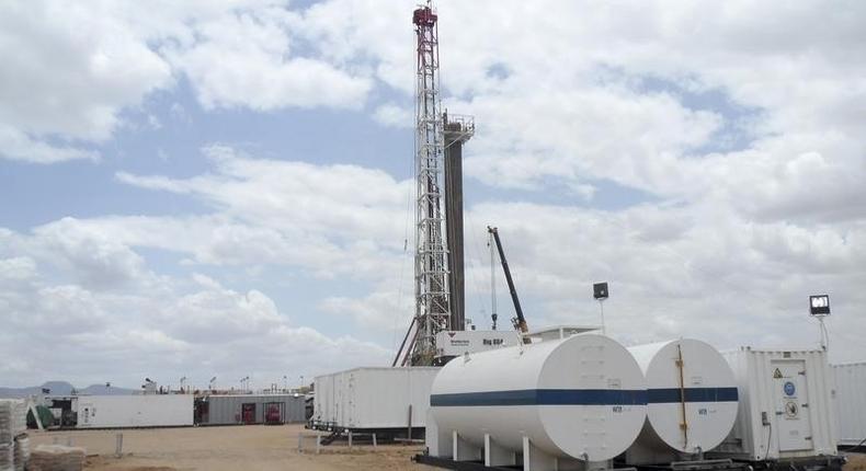 A general view shows an oil rig used in drilling at the Ngamia-1 well on Block 10BB, in the Lokichar basin, which is part of the East African Rift System, in Turkana County April 5, 2012. REUTERS/Njuwa Maina