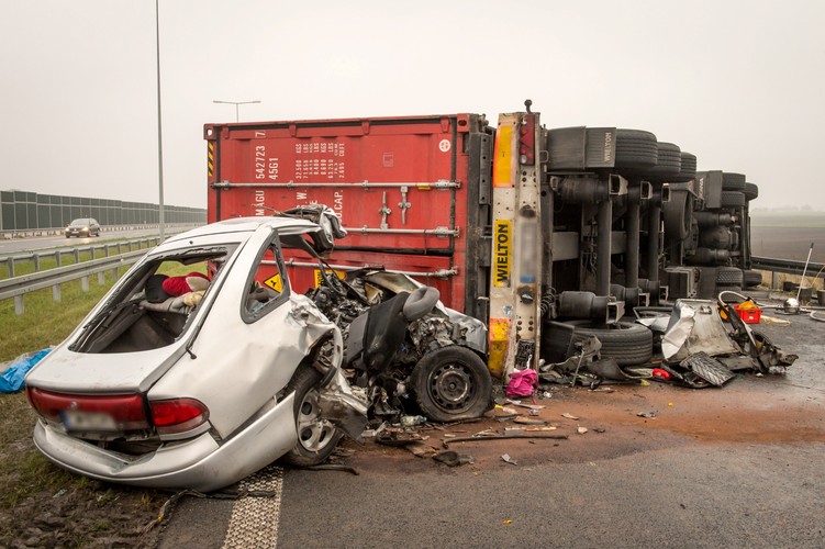Wypadek na autostradzie A1