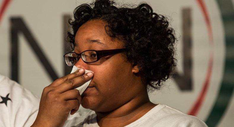 Emerald Garner, Eric Garner's daughter.(Photo by Andrew Burton/Getty Images)