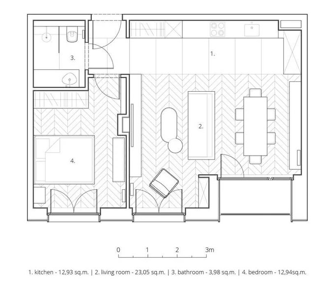 Apartament Geometry w Krakowie projektu BLACKHAUS