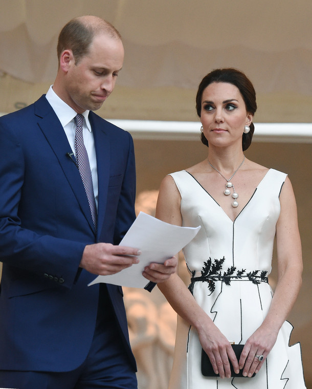 Książę William i księżna Kate na przyjęciu w Łazienkach Królewskich
