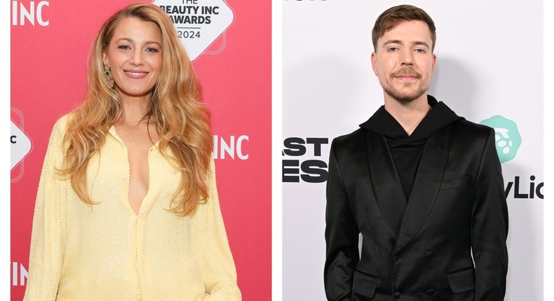 Business endeavors can succeed — or fail — based on the reputations of their celebrity partners. Those of both Blake Lively and MrBeast took hits last year.Katie Jones/Beauty Inc via Getty Images; Jon Kopaloff/Getty Images for Prime Video