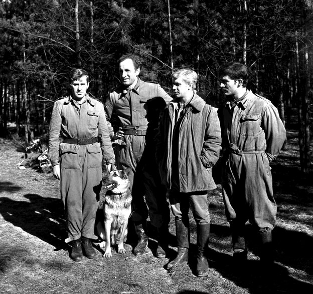 "Czterej pancerni i pies": Wiesław Gołas, Franciszek Pieczka, Janusz Gajos, Włodzimierz Press (lata 60.)